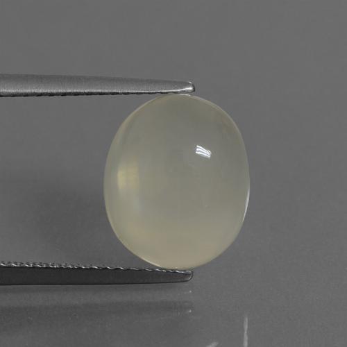 Pedra da lua dourado natural 4,42ct, corte oval, translúcido