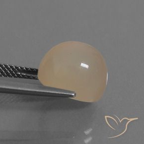 Pedra da Lua Marrom Claro Quente Natural 6.35ct, oval, Translúcido