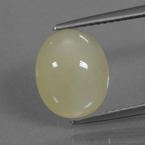 Pedra da Lua amarelo médio Natural 4.11ct, Corte Oval, Translúcido