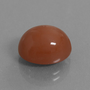 Pedra da lua vermelho natural 6,02ct, corte oval, translúcido