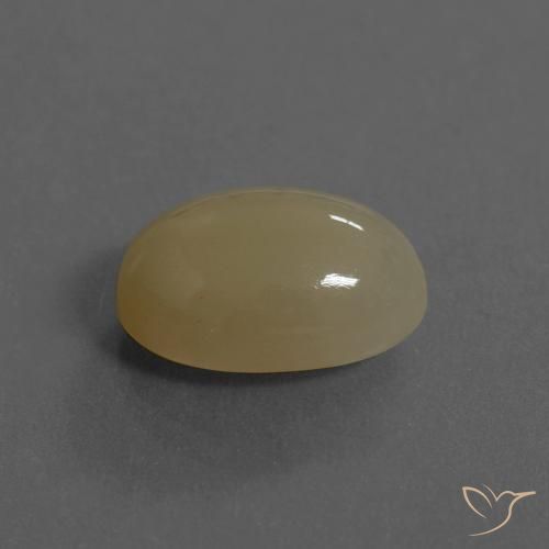 Pedra da Lua Castanho amarelo claro Natural 6.43ct, oval, Translúcido