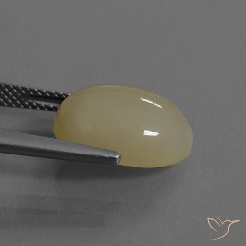 Pedra da Lua Castanho amarelo claro Natural 6.43ct, oval, Translúcido