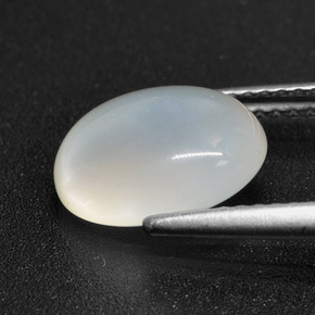 Pedra da lua branco natural 3,12ct, corte oval, translúcido