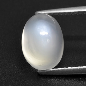 Pedra da lua branco natural 3,23ct, corte oval, translúcido
