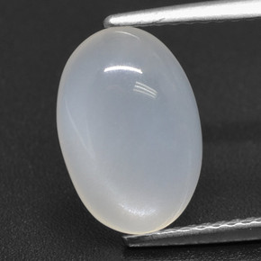 Pedra da lua branco natural 3,10ct, corte oval, translúcido