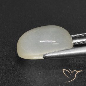 Pedra da Lua Pérola Branca Natural 3.21ct, oval, Translúcido
