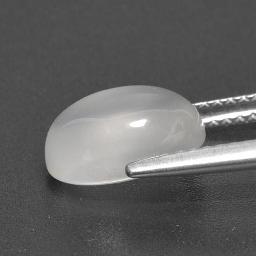 Pedra da lua branco natural 3,09ct, corte oval, translúcido