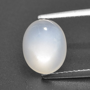 Pedra da Lua branco translúcido Natural 3.04ct, Corte Oval, Translúcido