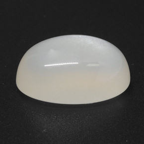 Pedra da lua branco natural 4,94ct, corte oval, translúcido