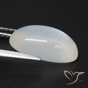 Pedra da Lua branco translúcido Natural 3.24ct, Corte Oval, Translúcido