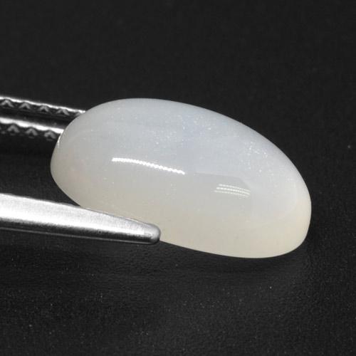 Pedra da lua branco natural 3,33ct, corte oval, translúcido