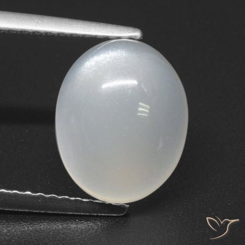 Pedra da lua branca de 4,02 quilates, corte oval de 11,2 x 9 mm da Índia, Photo A