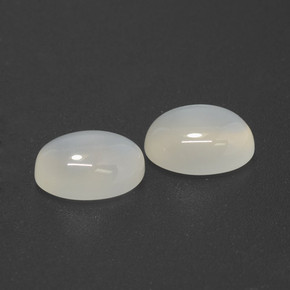 Pedras preciosas de Pedra da Lua branco translúcido natural de 5.71 ct, Corte Oval, Translúcido
