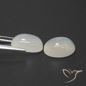 Pedras preciosas de pedra da lua branco natural de 5,12 ct, corte oval, translúcido