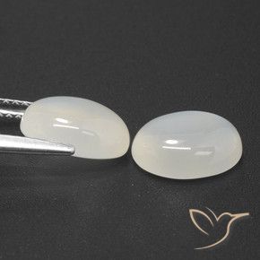Pedras preciosas de Pedra da Lua branco translúcido natural de 4.85 ct, oval, Translúcido