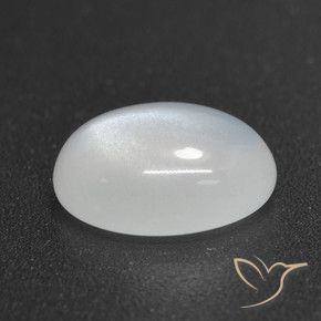 Pedra da lua branco natural 2,16ct, corte oval, translúcido