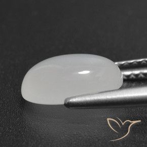 Pedra da lua branco natural 2,16ct, corte oval, translúcido