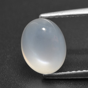 Pedra da lua branco natural 2,22ct, corte oval, translúcido