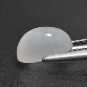 Pedra da lua branco natural 2,22ct, corte oval, translúcido