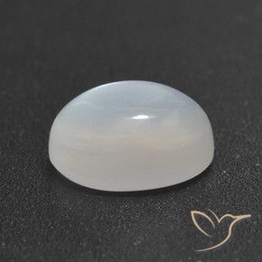 Pedra da lua branco natural 1,85ct, corte oval, translúcido