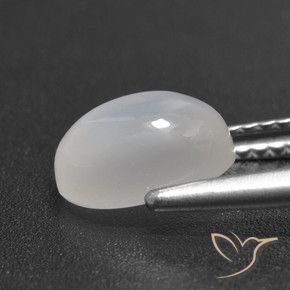 Pedra da lua branco natural 1,85ct, corte oval, translúcido