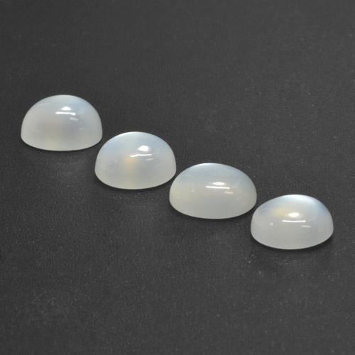 Pedras preciosas de pedra da lua branco natural de 5,90 ct, corte oval, translúcido