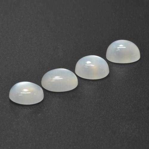 Pedras preciosas de pedra da lua branco natural de 5,90 ct, corte oval, translúcido