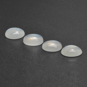 Pedras preciosas de pedra da lua branco natural de 4,56 ct, corte oval, translúcido