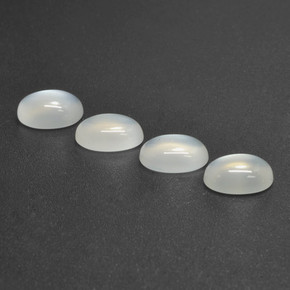 Pedras preciosas de pedra da lua branco natural de 4,80 ct, corte oval, translúcido