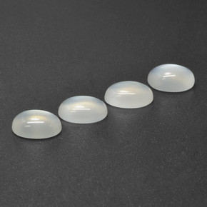 Pedras preciosas de pedra da lua branco natural de 4,80 ct, corte oval, translúcido