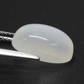 Pedra da lua branco natural 4,99ct, corte oval, translúcido