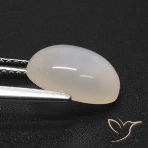 Pedra da Lua Creme branco Natural 3.40ct, oval, Translúcido