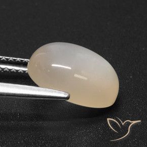 Pedra da Lua Off white Natural 3.71ct, oval, Translúcido