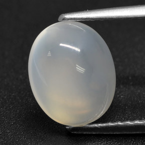 Pedra da lua branco natural 2,26ct, corte oval, translúcido