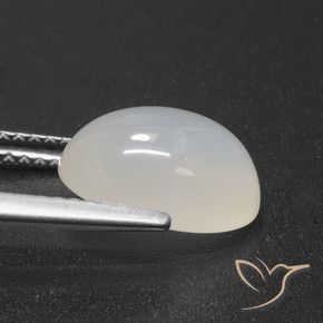 Pedra da Lua Pérola Branca Natural 3.52ct, oval, Translúcido