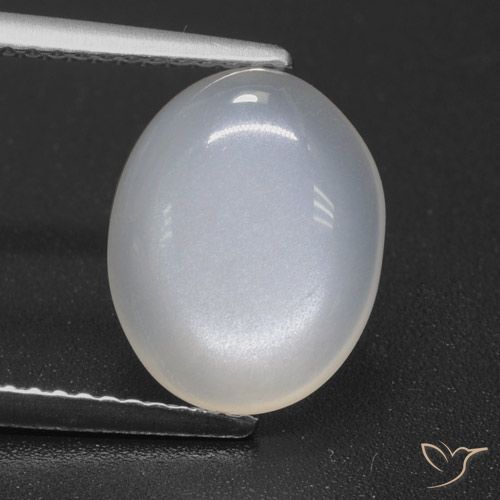 3.55ct Natural branco translúcido Pedra da Lua, oval, Translúcido
