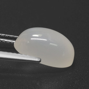 Pedra da lua branco natural 4,23ct, corte oval, translúcido