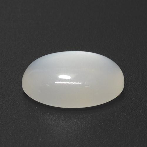 Pedra da lua branco natural 3,70ct, corte oval, translúcido