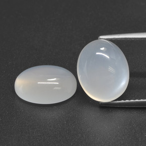 Pedras preciosas de pedra da lua branco natural de 6,61 ct, corte oval, translúcido