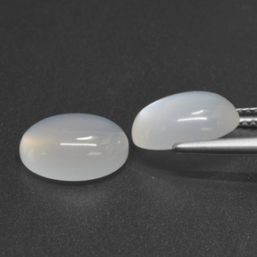 Pedras preciosas de pedra da lua branco natural de 6,61 ct, corte oval, translúcido