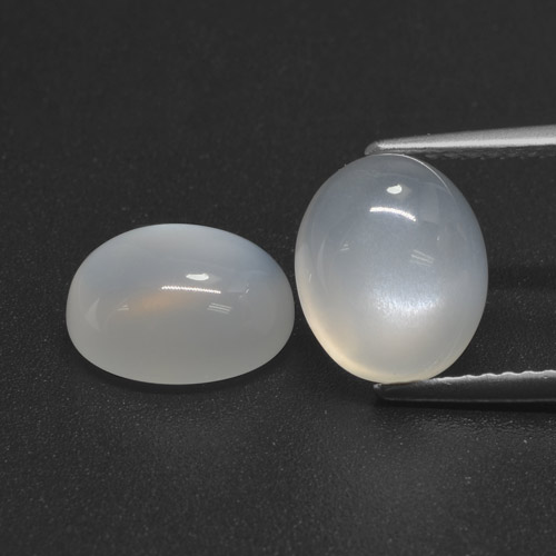 Pedras preciosas de pedra da lua branco natural de 5,67 ct, corte oval, translúcido