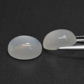 Pedras preciosas de pedra da lua branco natural de 5,67 ct, corte oval, translúcido