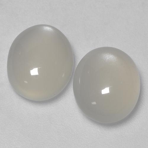 Pedras preciosas de pedra da lua branco natural de 6,17 ct, corte oval, translúcido