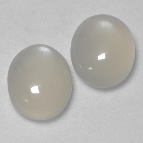 Pedras preciosas de pedra da lua branco natural de 6,17 ct, corte oval, translúcido