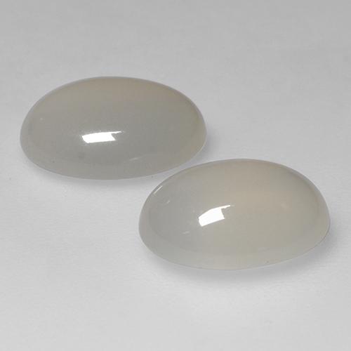 Pedras preciosas de pedra da lua branco natural de 6,17 ct, corte oval, translúcido