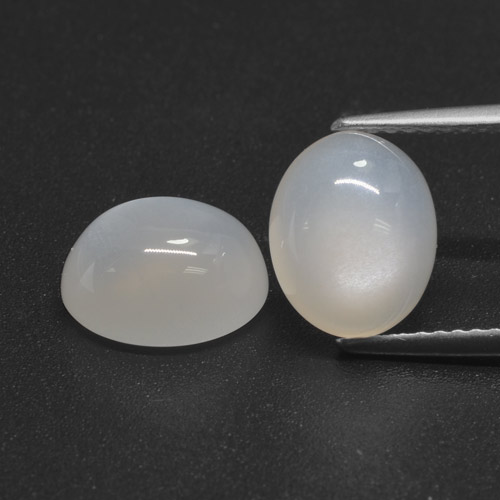 Pedras preciosas de pedra da lua branco natural de 5,78 ct, corte oval, translúcido