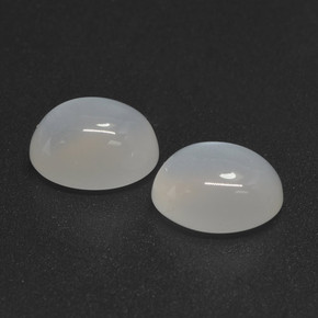 Pedras preciosas de pedra da lua branco natural de 5,78 ct, corte oval, translúcido