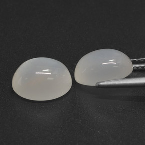 Pedras preciosas de pedra da lua branco natural de 5,78 ct, corte oval, translúcido