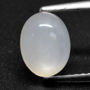 Pedra da lua branco natural 1,50ct, corte oval, translúcido