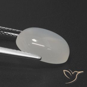 Pedra da Lua Creme branco Natural 4.59ct, oval, Translúcido